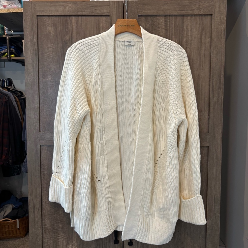 Abercrombieβ & Fitch Women's Large Cardigan heavy open front pockets